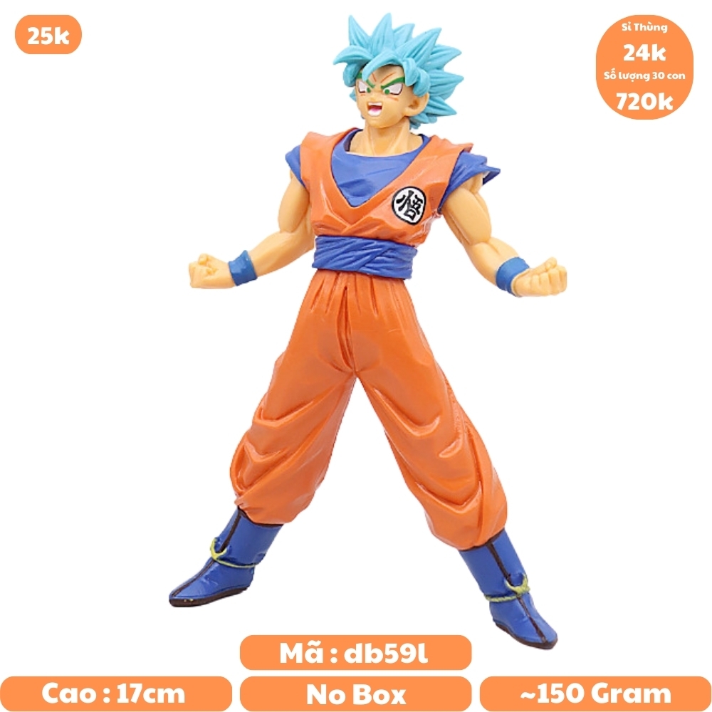 Mô hình DragonBall Songoku tóc xanh dang tay cao 17cm - Bản Bộ  - Dragon Ball - No Box - N1-K1-T2-S2