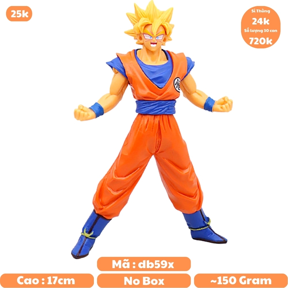 Mô hình DragonBall Songoku tóc vàng dang tay cao 17cm - Bản Bộ  - Dragon Ball - No Box - N1-K2-T2-S1