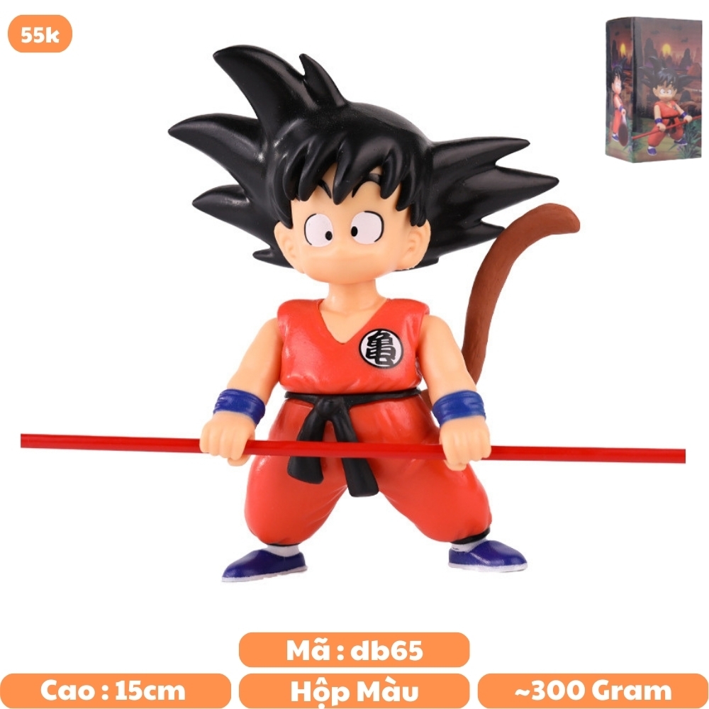 Mô hình DragonBall Songoku hồi nhỏ cầm gậy siêu dễ thương cao 15cm , nặng 300g - Dragon Ball - có hộp màu - N1-K46-T1-S1