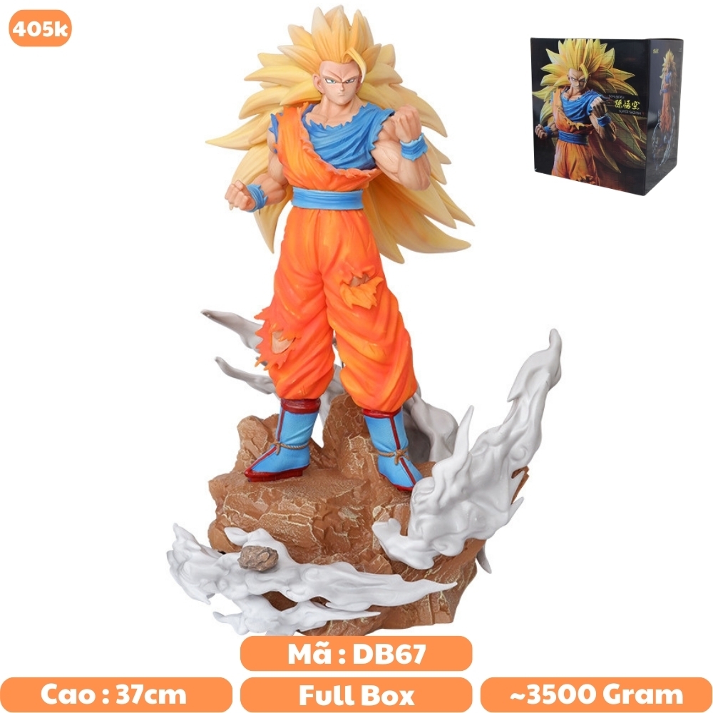 Mô hình DragonBall SonGoku SSJ3 - hàng cao cấp - Cao 37cm - Nặng 3500 Gram - Dragon Ball - Có Hộp màu