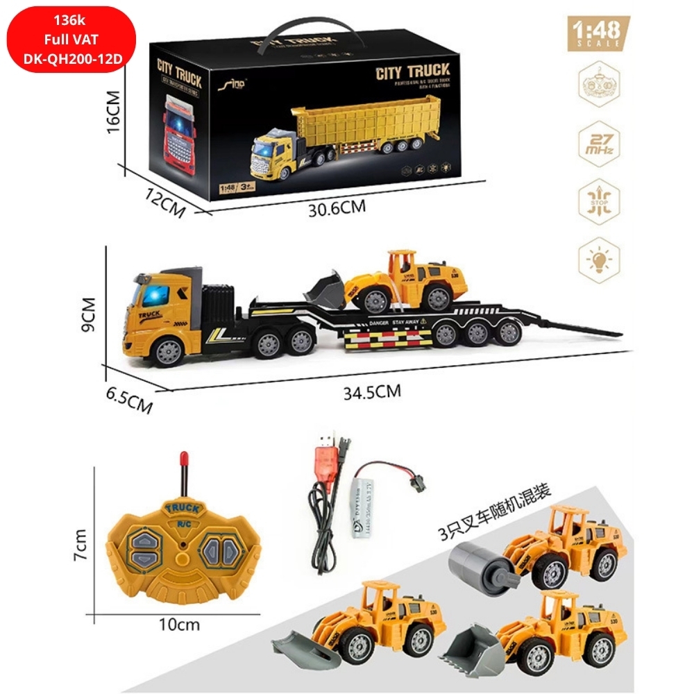 Đồ Chơi Xe Ô tô Điều Khiển Từ Xa 4 Hướng Engineering Transport Vehicle - SKU: DK-QH200-12D ( VAT 009-02-100 ) - K142-T4-S5