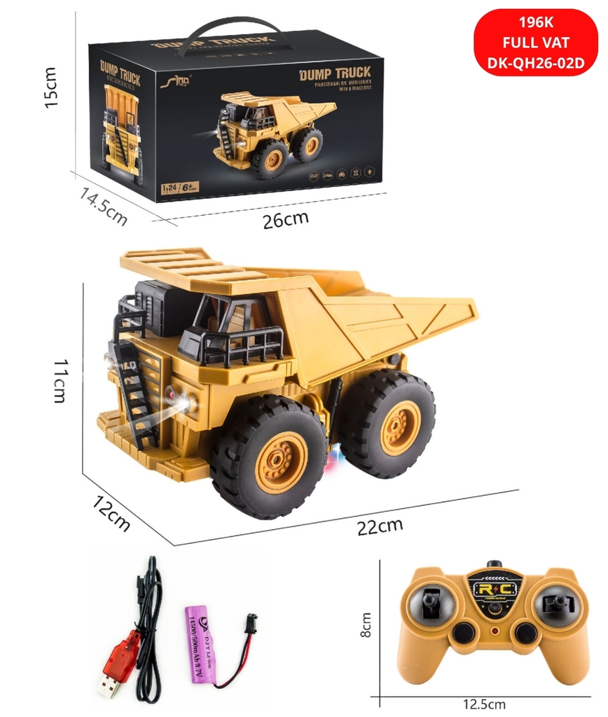 Đồ Chơi Xe Oto Điều Khiển Từ Xa 6 Kênh Heavy Industry Seft-Unloading Car- SKU: DK-QH26-02D ( VAT 009-02-100 ) - K90-T4-S8