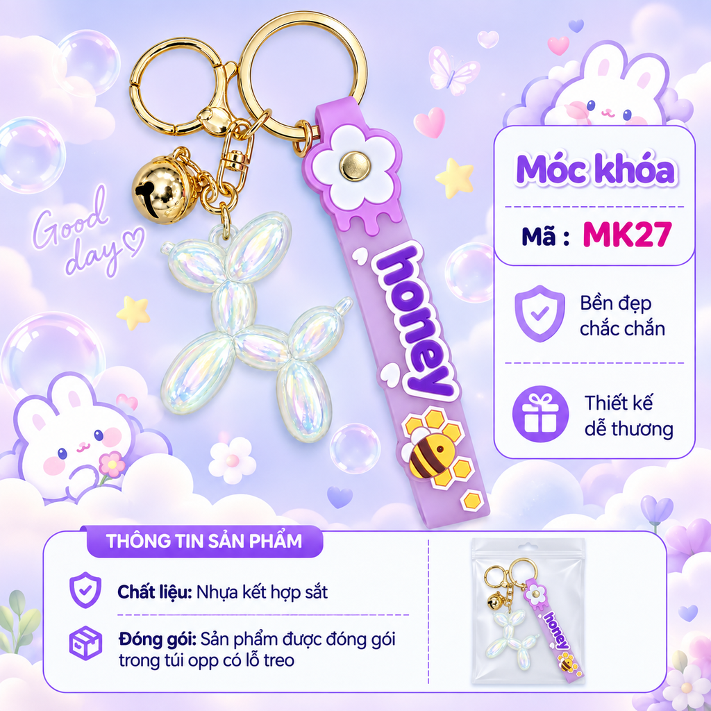 Móc khóa chú chó - SKU: mk27 (VAT: MK001-5)