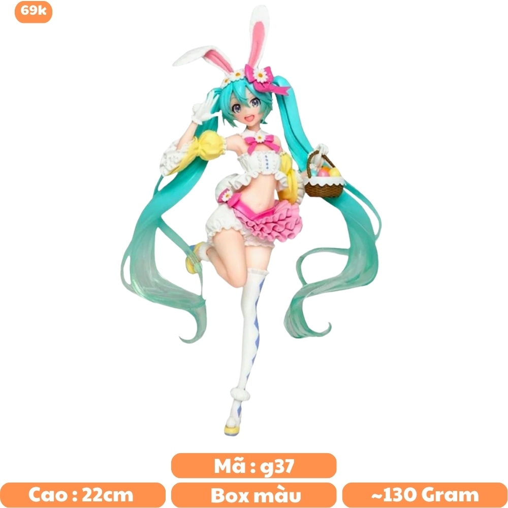 Mô Hình Hatsune Miku Thỏ ngọc - Cao 22cm - nặng 130gram - Figure Miku - Có Hộp màu N1-K31-T4-S3