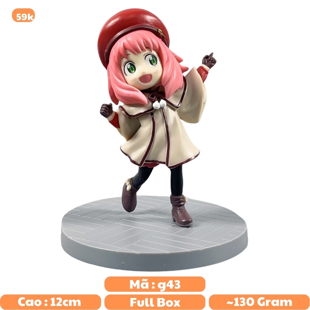 MÔ HÌNH ANYA FORGER - SPY X FAMILY - TANTEI-GOKKO Đội mũ đỏ - Cao : 12cm - Nặng : 140gram - Có Hộp Màu - N1-K38-T2-S1
