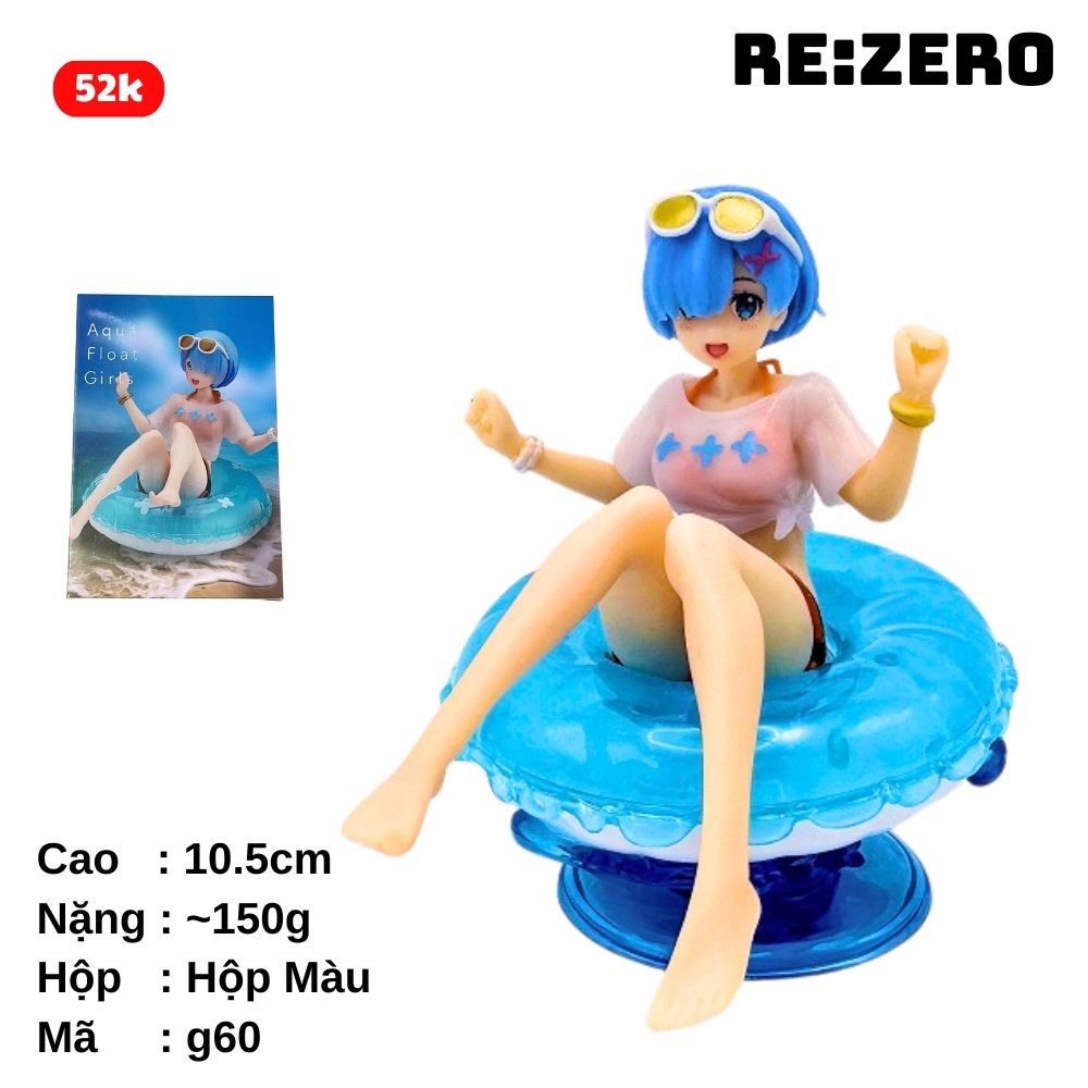 Mô Hình RE:ZERO Rem ngồi phao - Cao 10.5cm - nặng 150Gram - Figure RE:ZERO - Có hộp màu - (VAT MH001-01) - K20-T3-S9