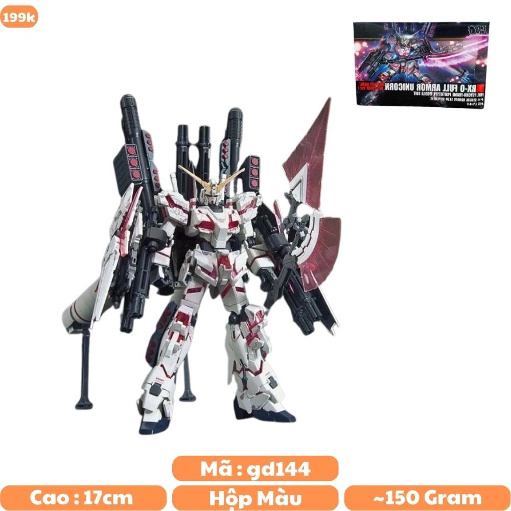 Hàng Cao Cấp - Mô hình Gundam RX-0 Full ARMOR UNICORN 1/144 Cao 17cm - nặng 150gram - Figure Gundam - Có hộp màu - SKU:NO199 N1-K4-T3-S1