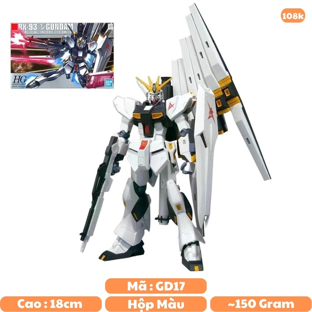 Đồ chơi trẻ em - Hộp đồ chơi lắp ghép Robot -  XG - Gundam RX-93 + cao 18cm - nặng 150gram - Có hộp màu - Sku : 623 - ( Vat : 006-01-60 ) - K29-T4-S5