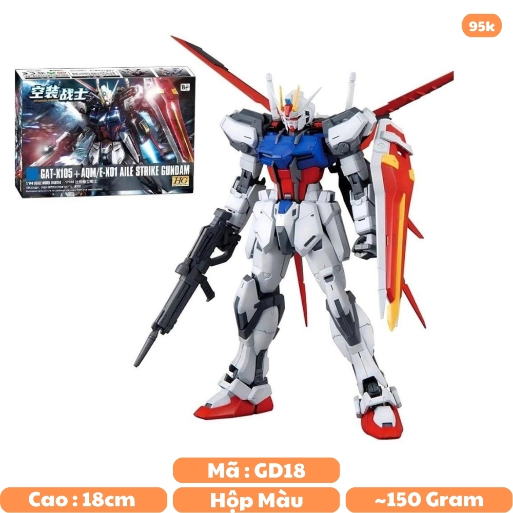 Đồ chơi trẻ em - Hộp đồ chơi lắp ghép Robot -  XG Gundam AILE STRIKE GAT-X105 - Cao 18cm - nặng 150gram - Có hộp màu - SKU: 620 - (VAT: 006-01-60) - K10-T4-S4