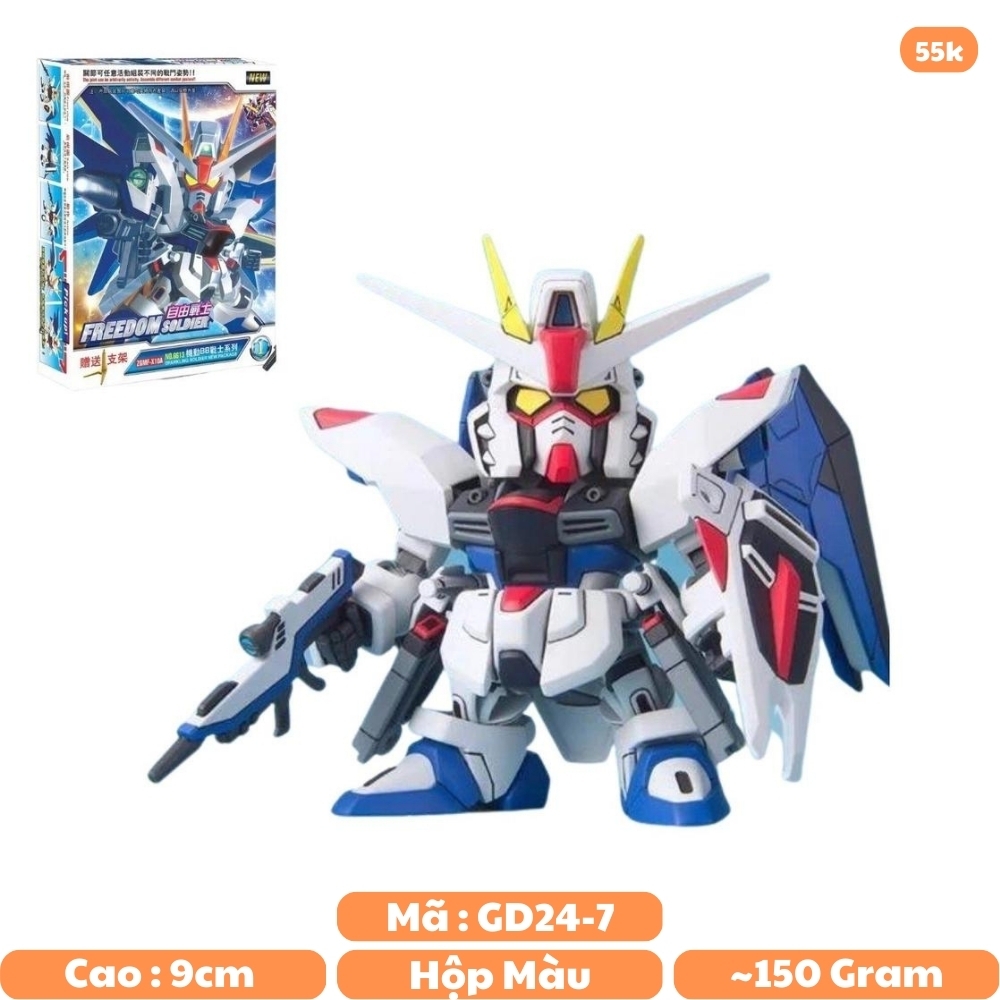 Đồ chơi trẻ em - Hộp đồ chơi lắp ghép Robot - GundamSD Gundam FREEDOM 2 - Cao 9cm - nặng 100gram  -  Có hộp màu - Sku : 6613-1 - ( Vat : DC1 ) -K24-T4-S2