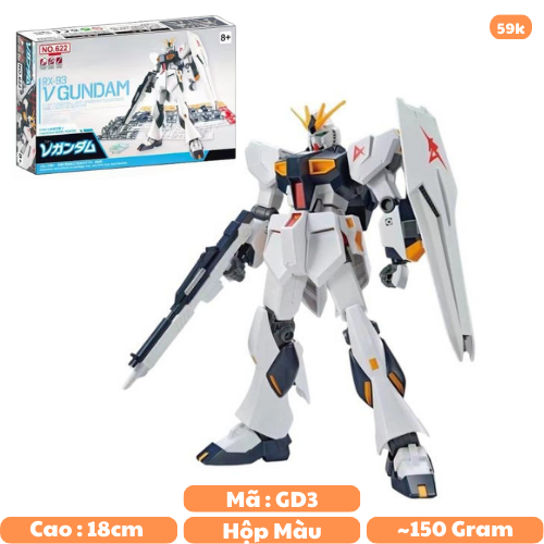 Mô hình Gundam EG 1/144 V  Gundam (NU) Mã 622  - cao 18cm - nặng 150gram - Figure Gundam - Có hộp màu - N1-K14-T4-S1