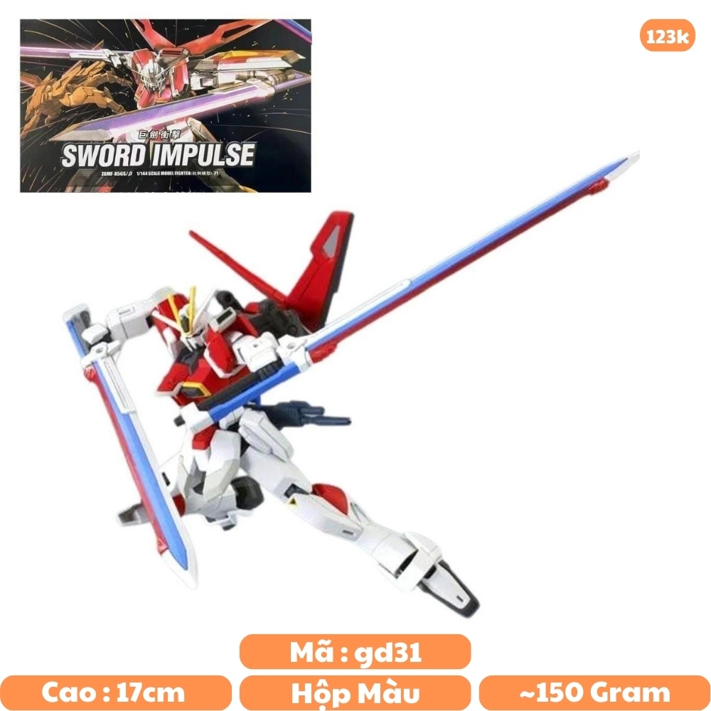 Đồ chơi trẻ em - Hộp đồ chơi lắp ghép Robot - XG Gundam SWORD IMPULSE - Cao 17cm - nặng 150gram -  Có hộp màu - Sku : 00-21- ( Vat : 006-01-90 ) - K32-T4-S4