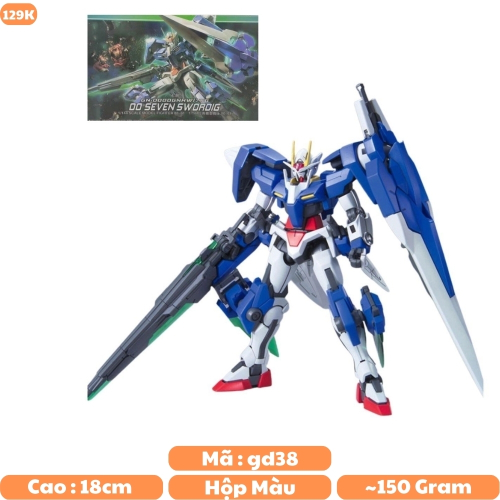 Mô hình GundamXG Gundam 00 Seven SWORDIG - Cao 18cm - nặng 150gram - Có BOX : box màu - SKU : 00-61- ( VAT :  006-01-90 )- Figure Gundam - Có hộp màu - K30-T4-S10
