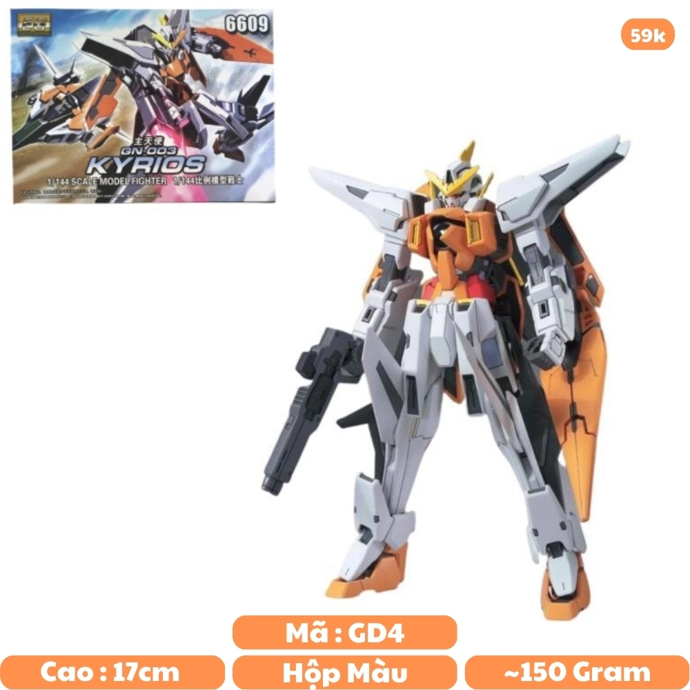 Đồ chơi trẻ em - Hộp đồ chơi lắp ghép Robot -  Gundam EG 1/144 GN-003 KYRIOS  - cao 17cm - nặng 150gram - Có hộp màu - SKU: 6609 - (VAT: DC1)- K27-T3-S3