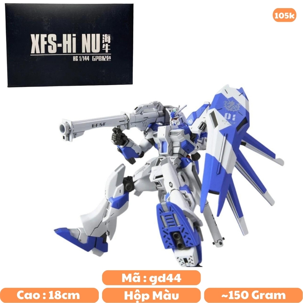 Đồ chơi trẻ em - Hộp đồ chơi lắp ghép Robot -  XG Gundam XFS - Hi NU - Cao 18cm - nặng 150gram -Box Hộp Đen - Sku : XF-01A - ( Vat : 006-01-60 ) -  K20-T4-S9
