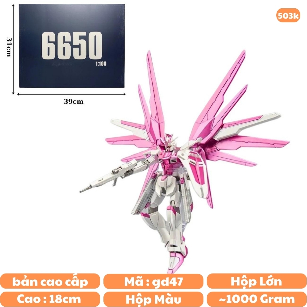 MG 1/100 FREEDOM 6650 GUNDAM màu hồng Cao cấp - Cao 18cm - nặng 1kg sku : 6650  - Box Màu - ( VAT :  006-01-340 )- K29-T4-S7