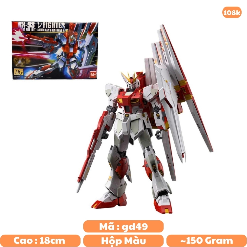 Đồ chơi trẻ em - Hộp đồ chơi lắp ghép Robot - XG  Gundam RX-93 Đỏ + cao 18cm - nặng 150gram -  Có hộp màu - Sku : 623B - ( Vat : 006-01-60 ) - K30-T4-S7