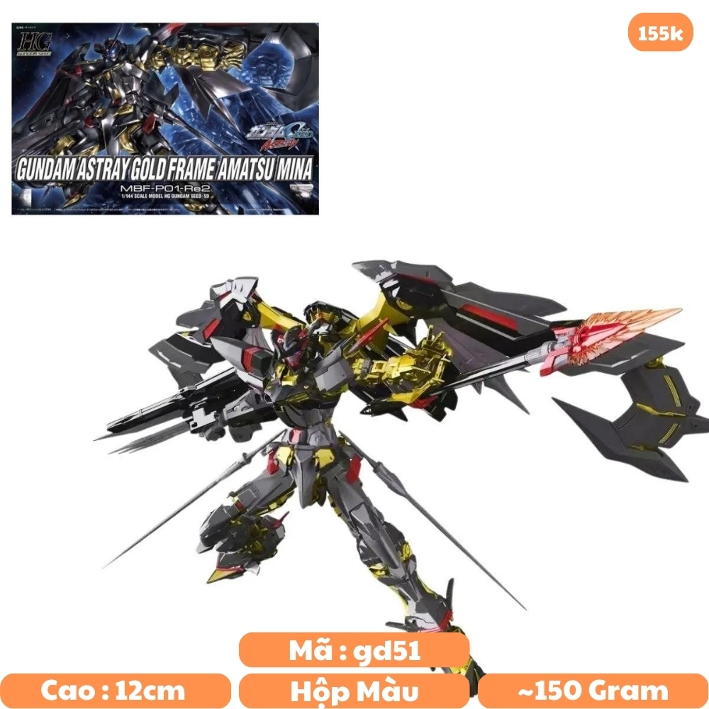 Đồ chơi trẻ em - Hộp đồ chơi lắp ghép Robot - GundamXG Gundam AsTray Gold - Cao 18cm - nặng 150gram - Có hộp màu - SKU: 59 - (VAT: 006-01-120) - K20-T4-S1
