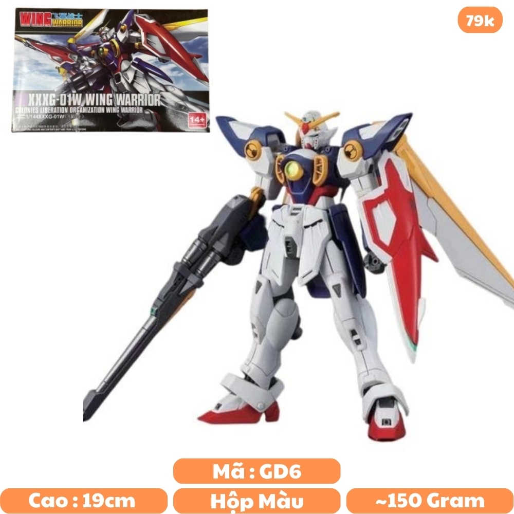 Đồ chơi trẻ em - Hộp đồ chơi lắp ghép Robot - Gundam XXX - D1 WING WARRIOR 1/144XXXG-01W + cao 19cm - nặng 180gram - Có hộp màu - SKU: FY01 - (VAT: DC1) - K29-T4-S12