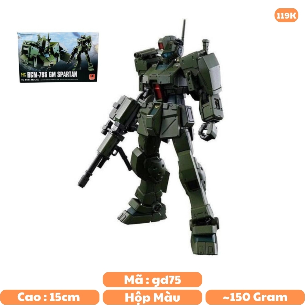 Đồ chơi trẻ em - Hộp đồ chơi lắp ghép Robot - Gundam XFS HG 1/144 RGM-79S GM Spartan Model Kit Cao 17cm - nặng 150gram - Figure Gundam - Có hộp màu -Sku : XF-79S - ( Vat : 006-01-60  )- K33-T4-S7