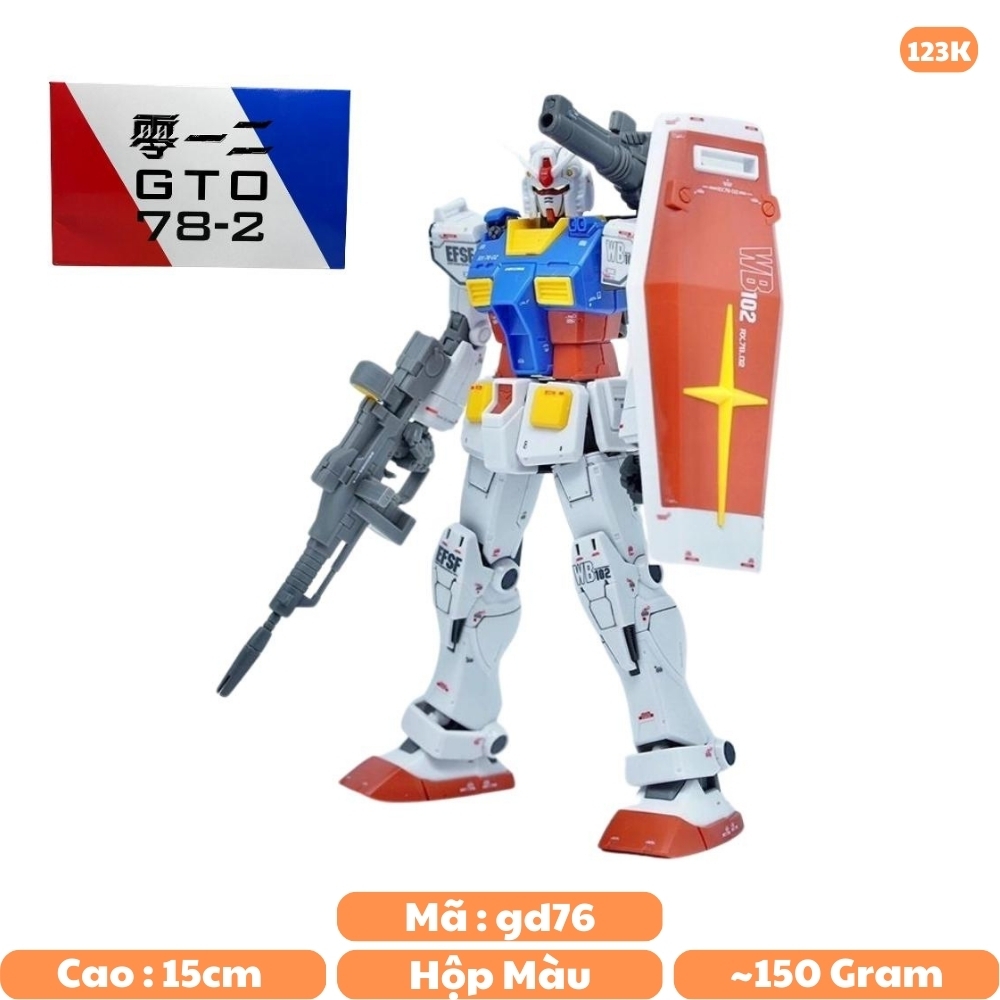 Đồ chơi trẻ em - Hộp đồ chơi lắp ghép Robot - Gundam GTO RX-78-2 Gundam 1/144  Cao 17cm - nặng 150gram - Figure Gundam - Có hộp màu -Sku : 012-1 - ( Vat : 006-01-90 )- K19-T4-S9