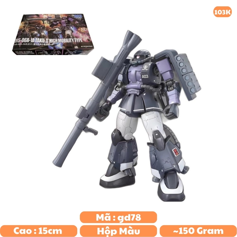 Mô Hình gundam Lắp Ráp HG 1/144 GTO 003 MS-06R-1A Zaku II Fighter High Mobility Type Cao 17cm - nặng 150gram - Figure Gundam - Có hộp màu SKU : XD003 --( VAT :  006-01-60 ) K28-T4-S7