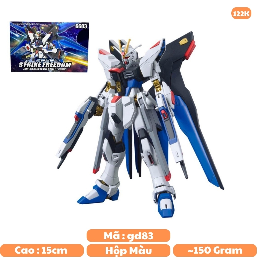 Đồ chơi trẻ em - Hộp đồ chơi lắp ghép Robot - Gundam 6603 1/100 Zgmf -X20a Mobile Freedom Strike 17cm - nặng 150gram -  Có hộp màu - SKU: 6603 - (VAT: 006-01-60) -K24-T4-S9
