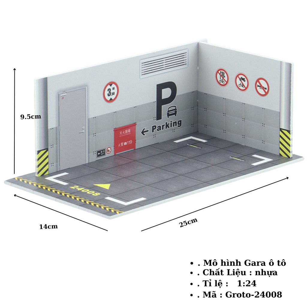 Gara oto 1:24 SKU : Groto ( VAT : 003-10-40 ) - K142-T3-S4-5