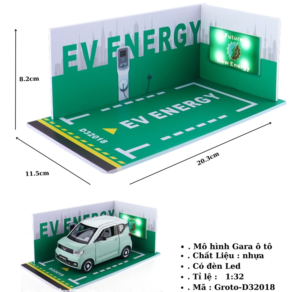 Gara oto có led tỉ lệ 1:24 - 1:32 SKU : Groto ( VAT : 003-10-30a ) - K142-T3-S3