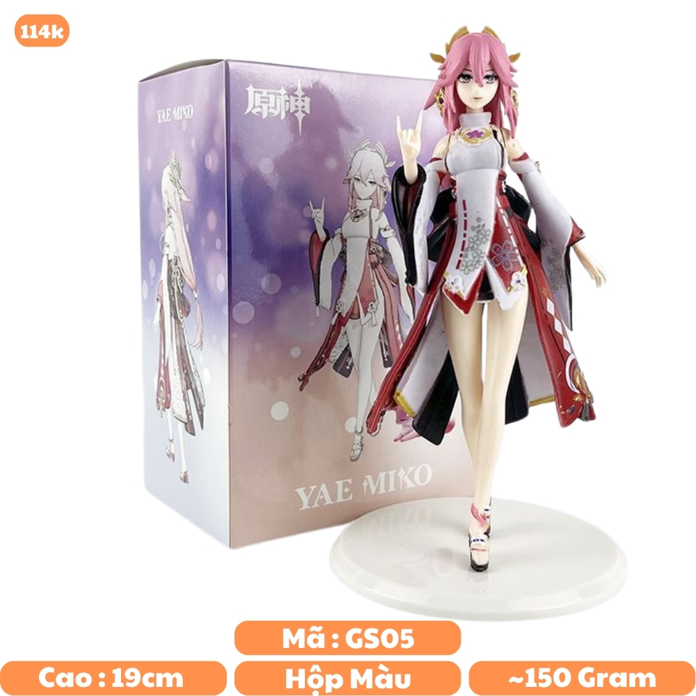 Mô Hình Genshin Impact YAE MIKO siêu đẹp - cao 19cm - nặng 150 gram - Figure  Genshin Impact - Có Hộp màu - N1-K38-T2-S6