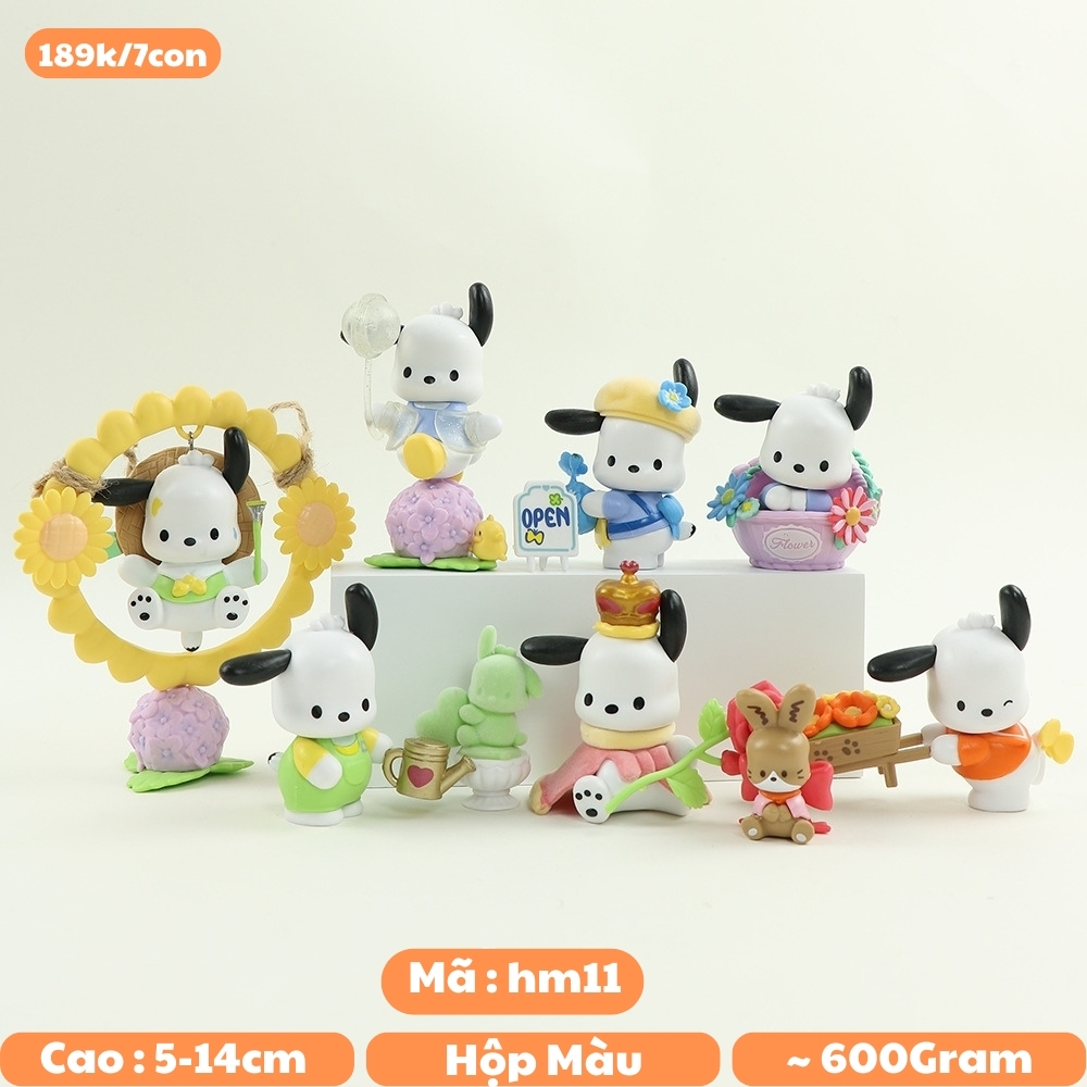 Mô hình kuromi Bộ 7 pochacco Kuromi - cao 5 - 14cm - Nặng 600gram - Bọc Túi - Có Hộp Đẹp - N3-K37-T1-S1
