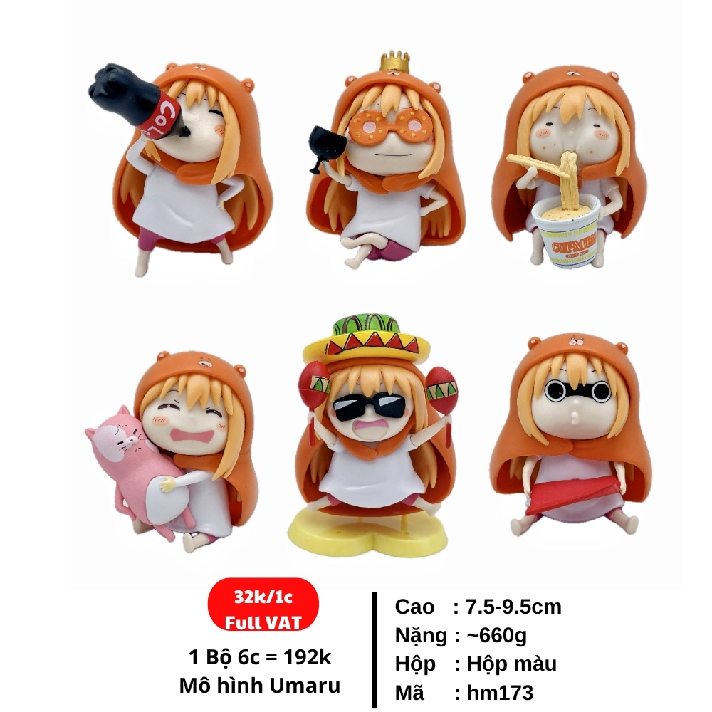 ( Giá 1 con - Bộ 6 con - Đặt Số Lượng 6 ) - Mô hình Umaru Bộ 6 nhân vật Umaru kute - Cao 7.5-9.5cm - nặng 660gram - Figure Umaru - Hộp Màu- (VAT : G873-78) - K33-T2-S2