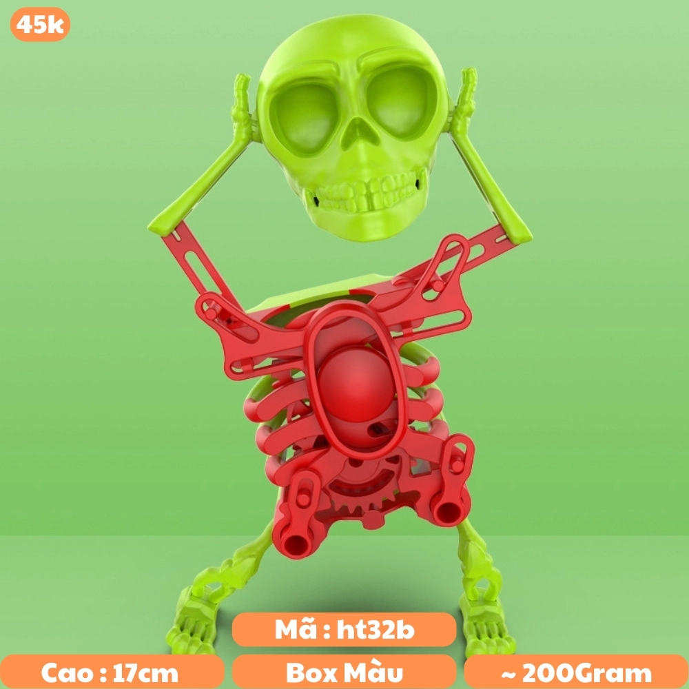 Đồ Chơi Trẻ Em bộ xương đỏ xanh nhảy múa - Cao 17cm - Nặng 200gram - Hộp Màu K77-T3-S11