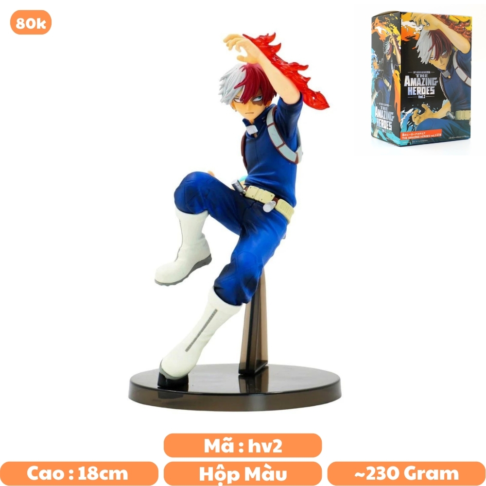 Mô Hình Học Viện Anh Hùng Todoroki Shouto  trạng thái chiến đấu - Cao 18cm - nặng 200gram - My Hero Academia - có hộp màu - N1-K40-T3-S1