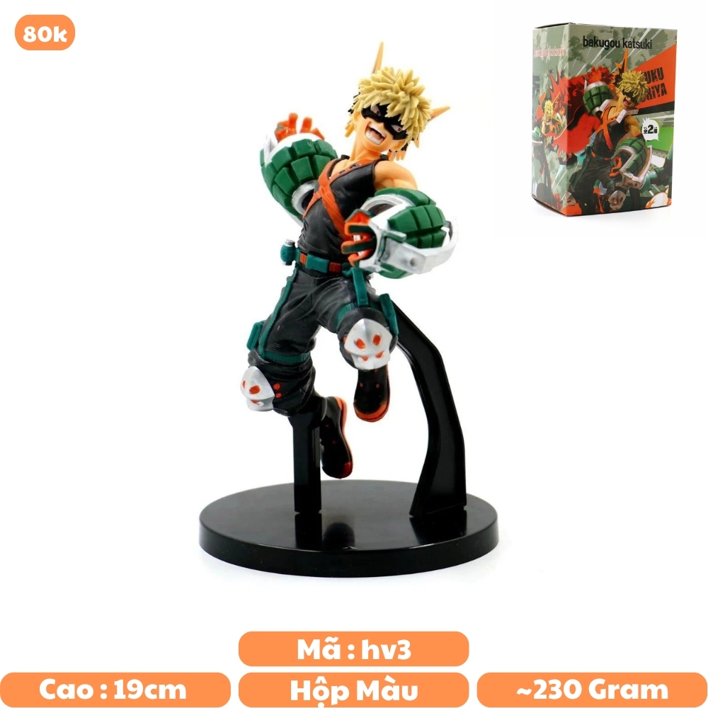 Mô Hình Học Viện Anh Hùng Bakugo Katsuki  trạng thái chiến đấu - Cao 19cm - nặng 230gram - My Hero Academia - có hộp màu - N1-K40-T3-S2