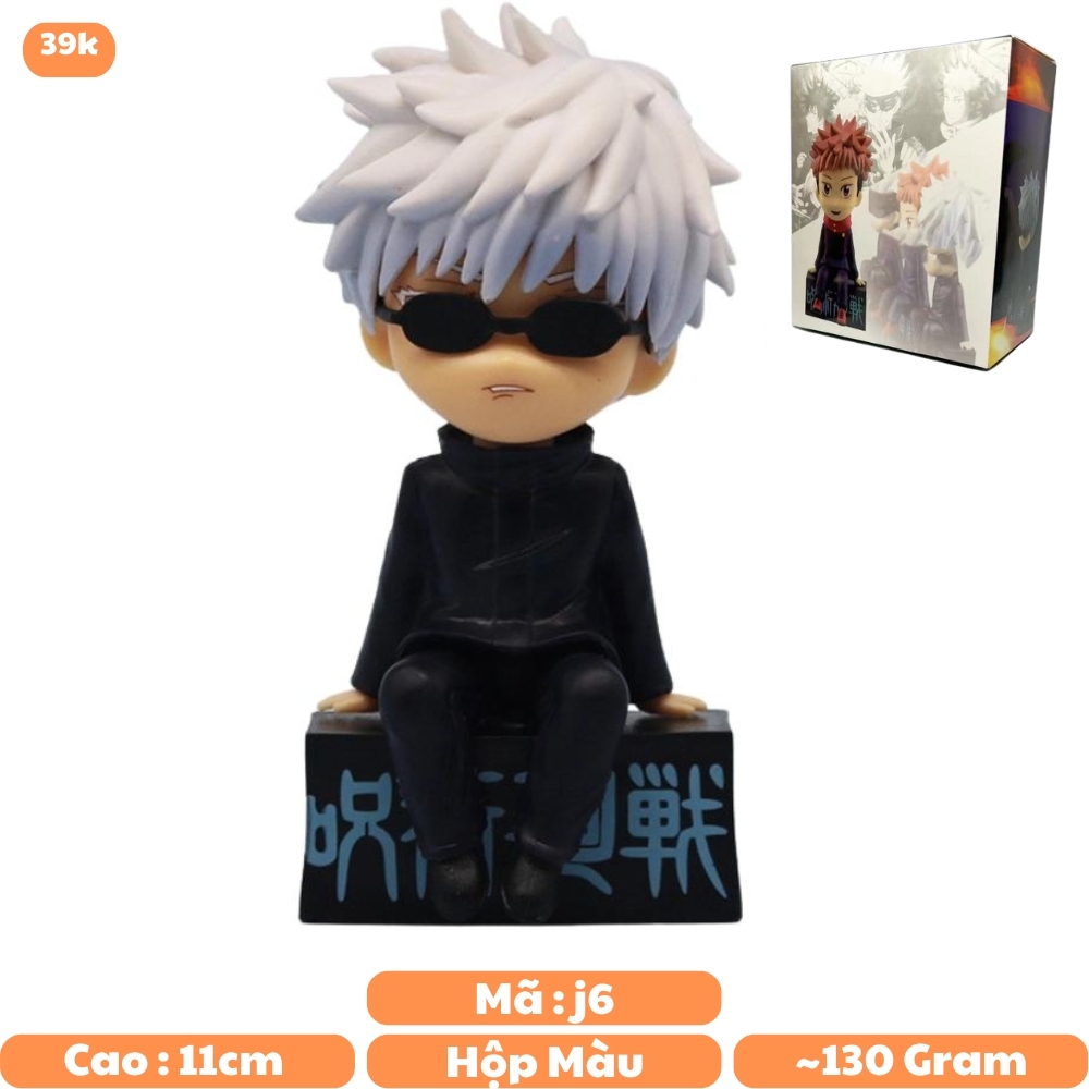 Mô Hình Gojo Satoru Tóc trắng Đeo kính - Cao 11cm - nặng 100Gram - Box màu   : bọc túi OPP - Figure anime Jujutsu Kaisen - N1-K39-T3-S2