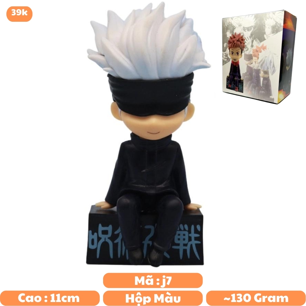 Mô Hình Gojo Satoru bịt mắt dáng ngồi - Cao 11cm - nặng 100Gram - Box màu  : bọc túi OPP - Figure anime Jujutsu Kaisen - N1-K40-T2-S3