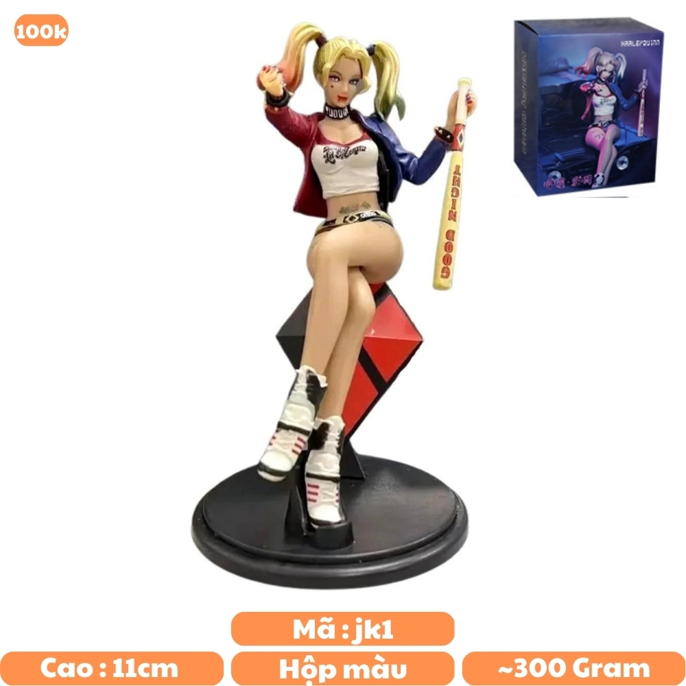 Mô Hình harley quinn - Cao 11cm - nặng 700gram - Phụ Kiện : gậy + đế - harley quinn - no box N1-K39-T4-S1