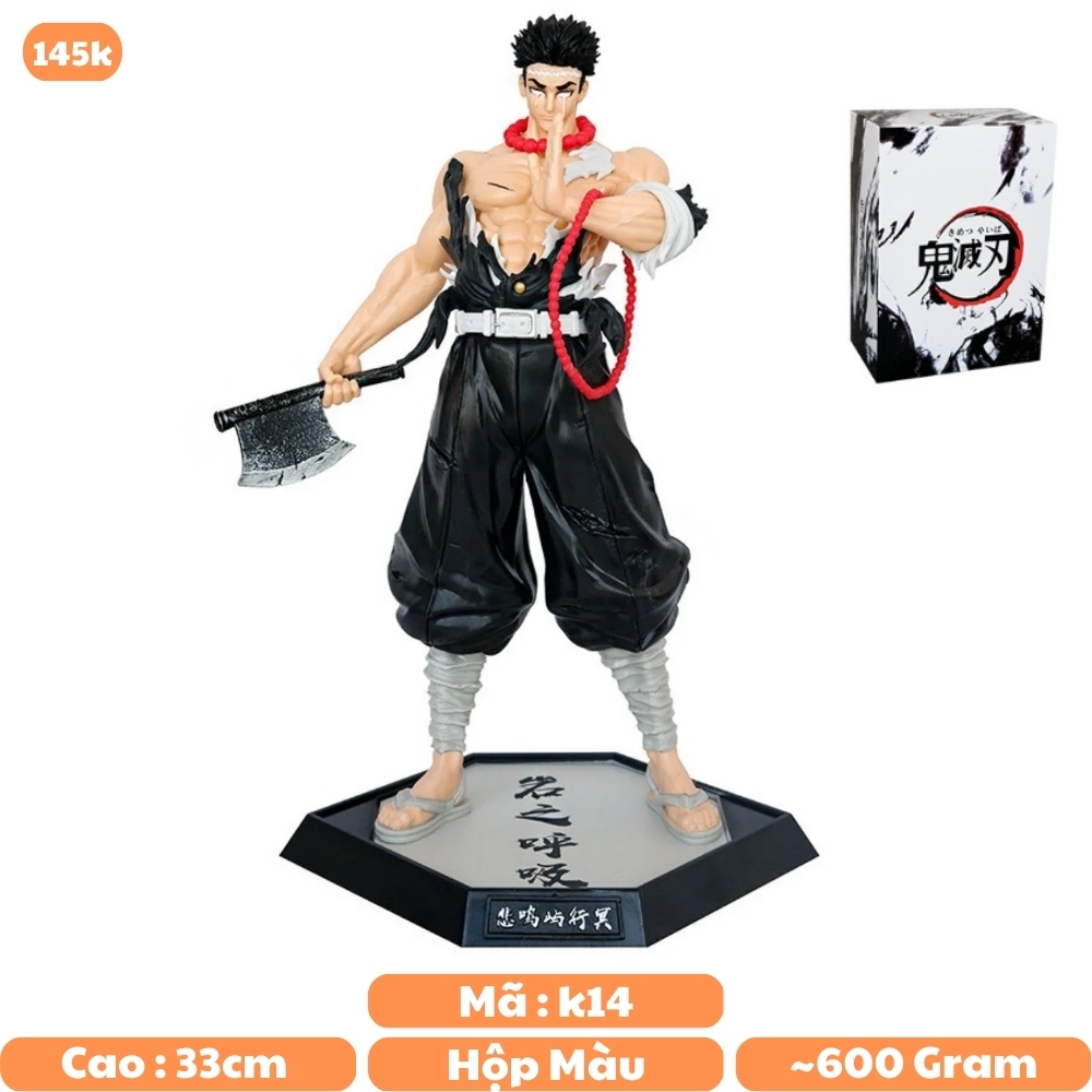 Mô Hình Nham Trụ - Cao 33cm - nặng 600gram - Phụ Kiện : 1 vòng + 1 rìu - Kimetsu No Yaiba - Có Hộp Màu - N4-K3-BL1 - N1-K20-T1-S2