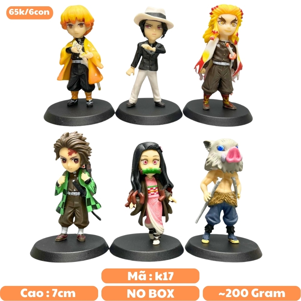 Mô hình Thanh Gươm Diệt Quỷ Bộ 6 chibi - Cao 7cm - nặng 200gram  - Kimetsu No Yaiba - No Box
