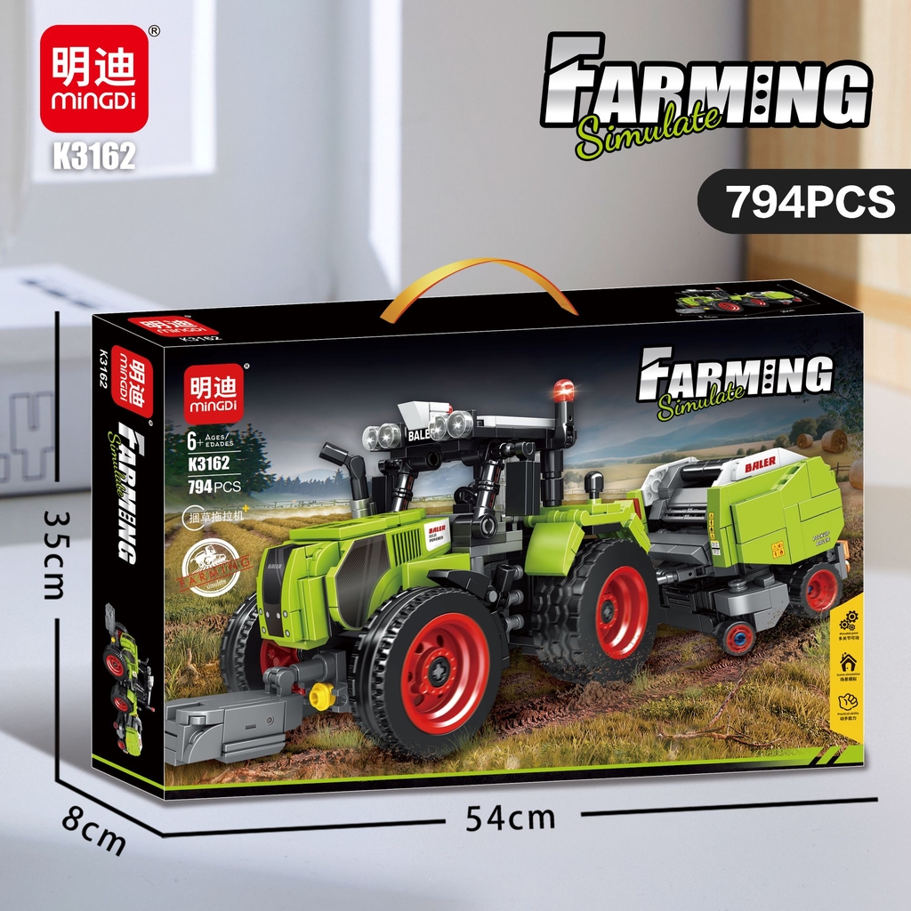 Bộ Lắp Ghép Mô Hình Máy Kéo Đóng Kiện Cỏ Khô 794pcs.SKU: LG-K3162 (VAT 001-07-100) K115-T1-S9