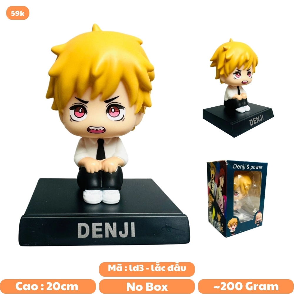 Mô Hình Chainsaw man denji lắc đầu - cao 13cm - ngang 9cm - dọc 7cm - nặng 200gram + Có BOX - N3-K23-T3-S2