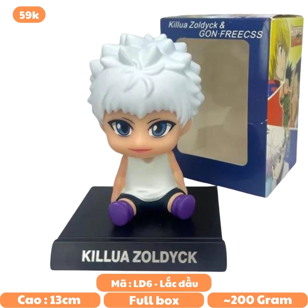 Mô Hình Hunter x Hunter Zoldyck lắc đầu - cao 13cm - ngang 9cm - dọc 7cm - nặng 200gram + Có BOX - K73-T2-S5