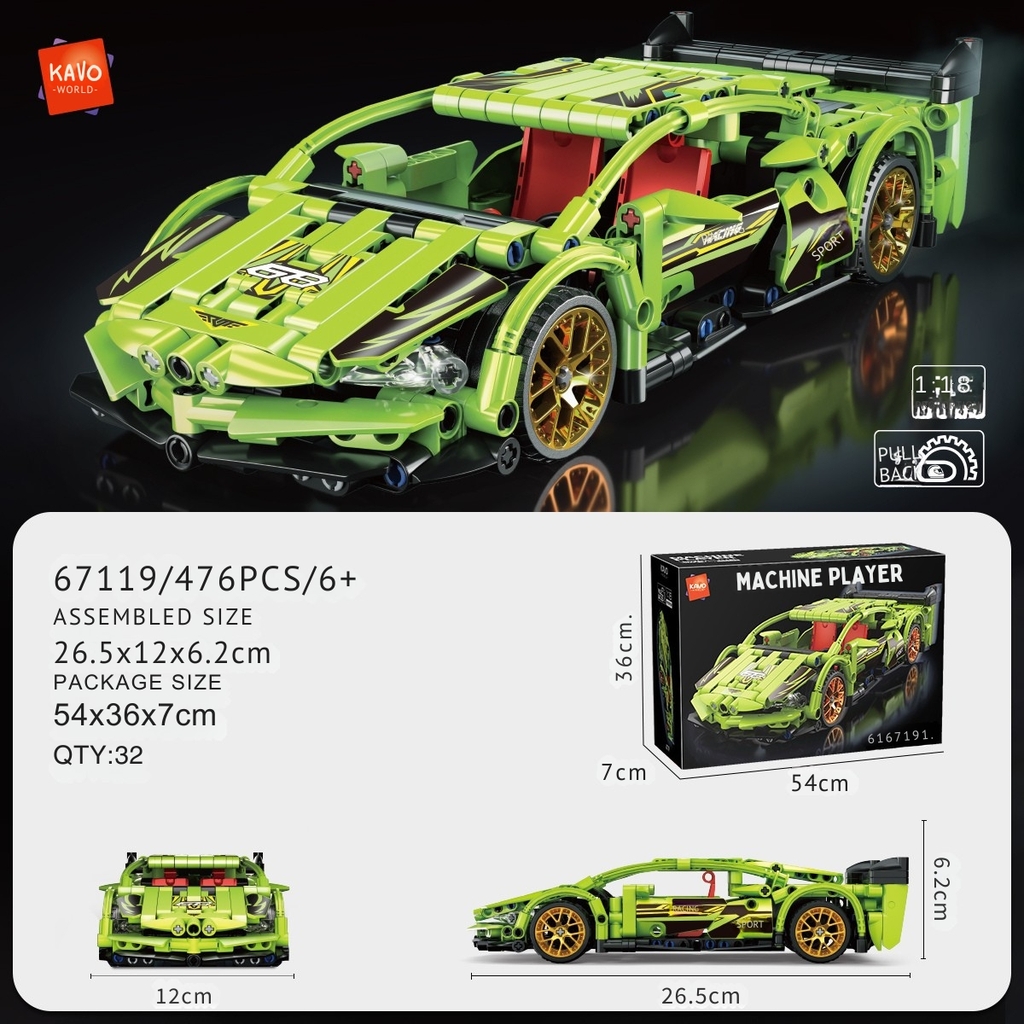 Lắp ghép xe ô tô McLaren Super-car tỉ lệ 1:18. 464pcs. Sku: LG-67119 ( VAT 001-07-100 ) K130,K131-T4-S6,S7