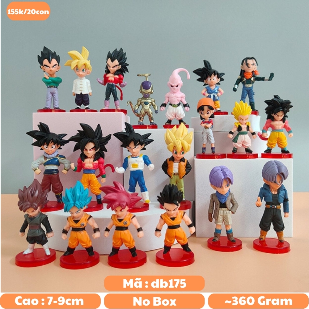 Mô hình DragonBall Bộ 20 nhân vật trong Dragon ball - SKU : db175 - cao 7-9cm - nặng 360gram - Dragon Ball - no box , bọc túi opp -K30-T1-S3