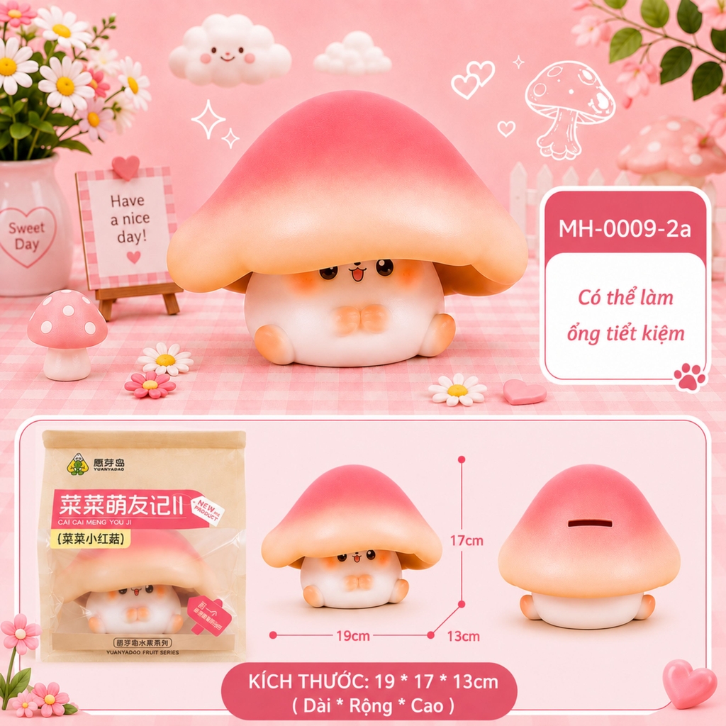 Mô Hình Các Con Vật Cosplay Cây Nấm Size Nhỡ KT 19*17*13cm - SKU : MH-BY0009-2 - (VAT: MH003)