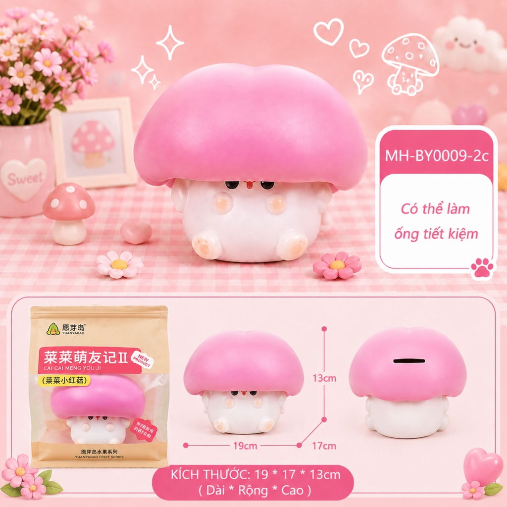 Mô Hình Các Con Vật Cosplay Cây Nấm Size Nhỡ KT 19*17*13cm - SKU : MH-BY0009-2 - (VAT: MH003)