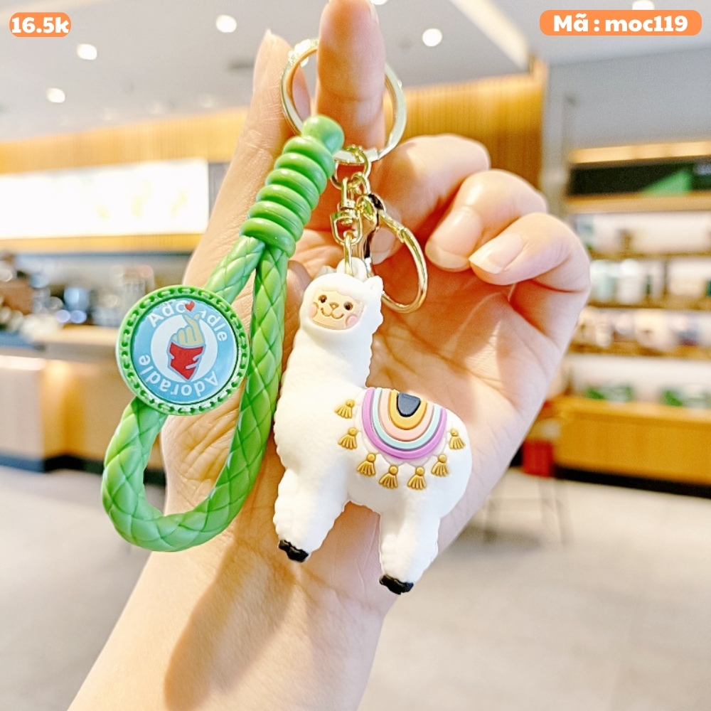 móc khóa cừu trắng xanh - Dây móc dài : 9.5cm - Mô Hình Cao : 6cm - Nặng : 50gram - No Box : bọc túi OPP - N3-K15-T4-S2