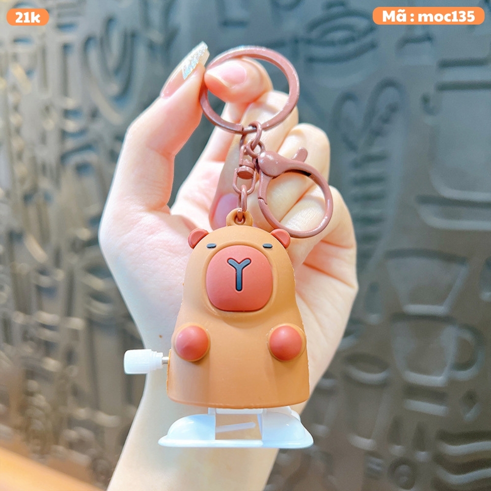 móc khóa capy bara vặn cót nâu -  Mô Hình Cao : 6cm - Nặng : 50gram - No Box : bọc túi OPP N3-K62-T1- S2