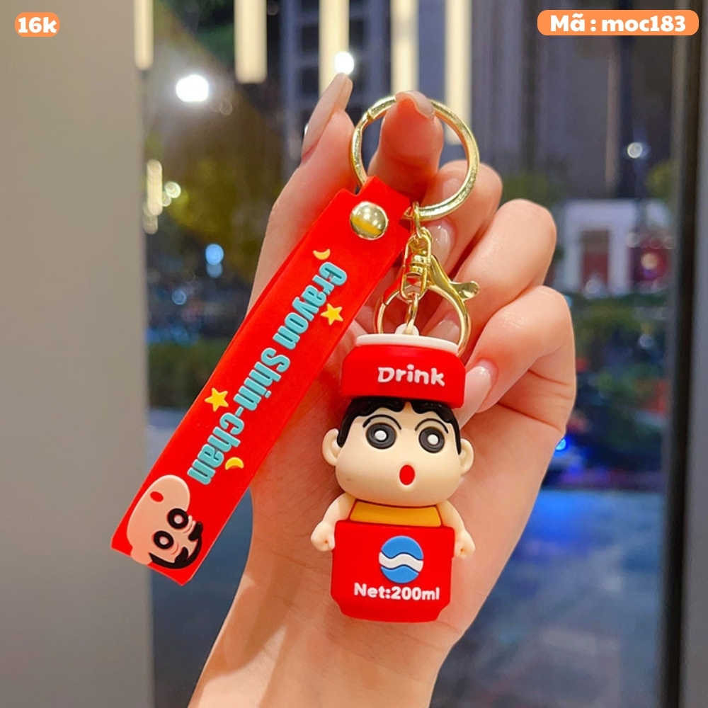 móc khóa shin cosplay lon nước - dây dài 11cm mô hình cao 6cm - nặng : 50gram - no box N3-T3